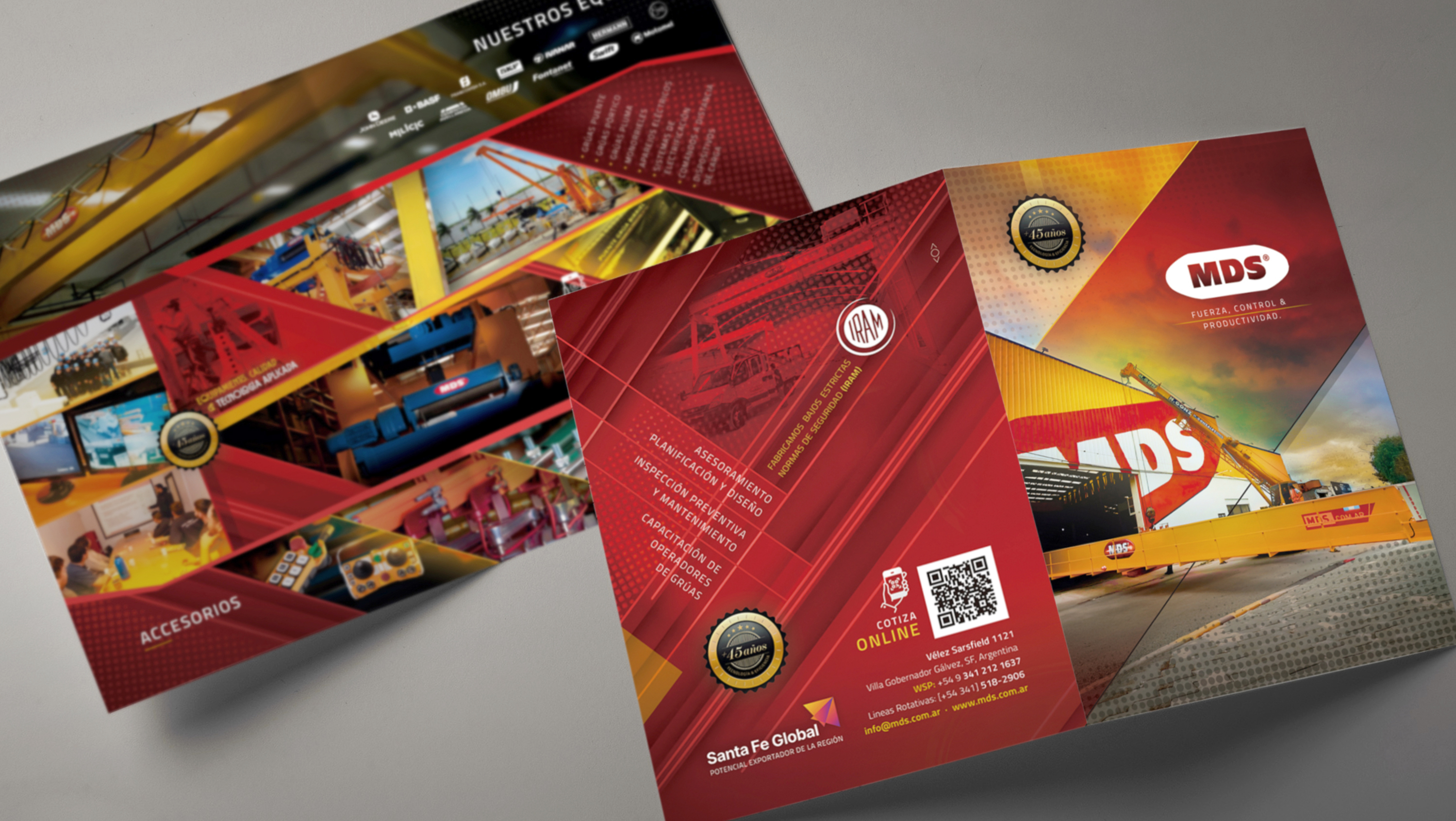 Brochure and totem advertising design