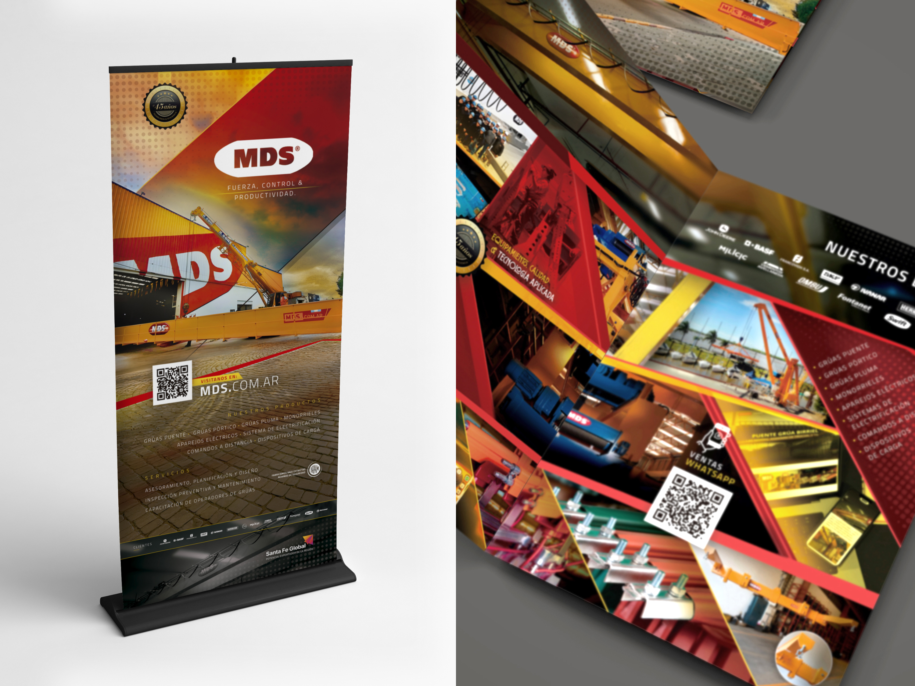 Diseño de folletos y totem publicitario